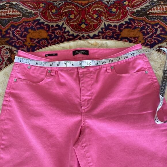 Talbots Flawless Five-Pocket Slim Ankle Pink Jeans 14P - Picture 9 of 12